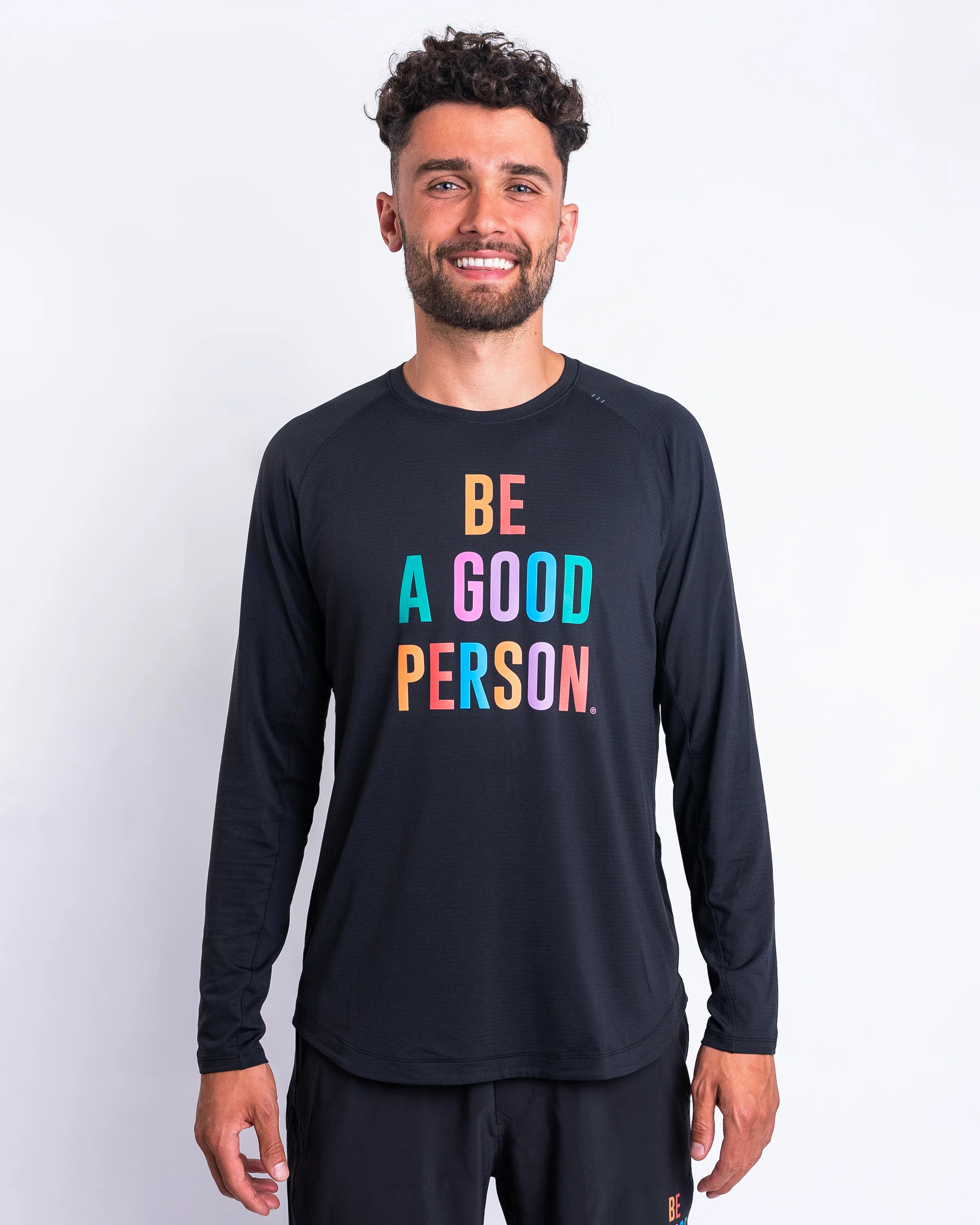 License to Train Long-Sleeve Shirt - Black - lululemon // BE A GOOD PERSON *Pre-Order*