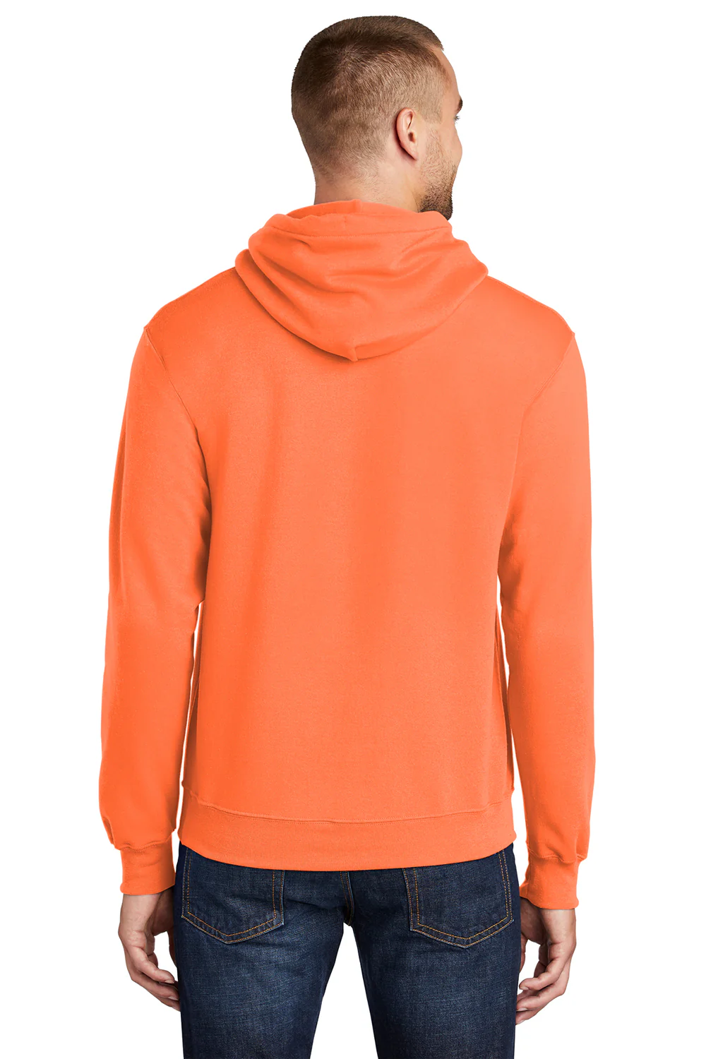 Port & Company Mens Core Pill Resistant Fleece Hooded Sweatshirt Hoodie - Neon Orange