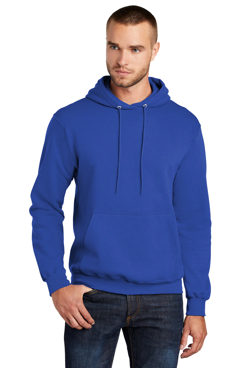 Port & Company Mens Core Pill Resistant Fleece Hooded Sweatshirt Hoodie - True Royal Blue