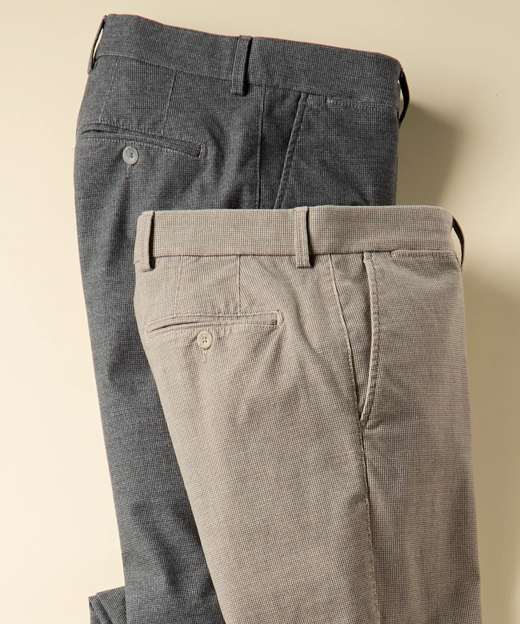 Houndstooth Flat-Front Trouser