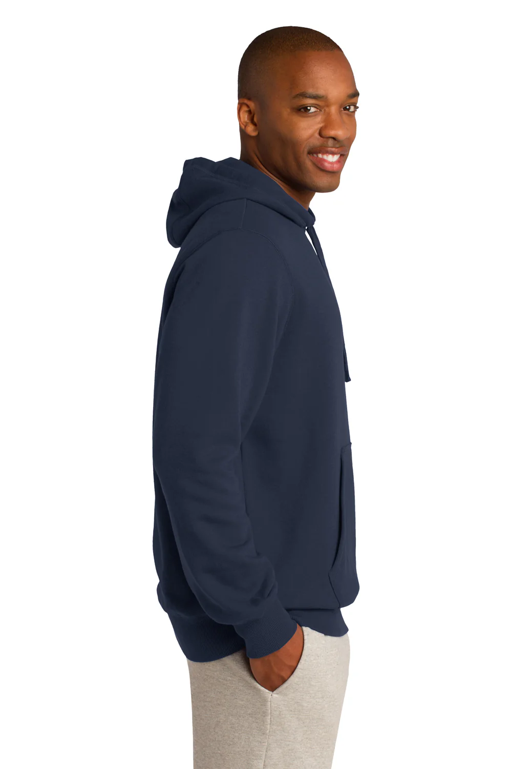 Sport-Tek Mens Shrink Resistant Fleece Hooded Sweatshirt Hoodie - True Navy Blue