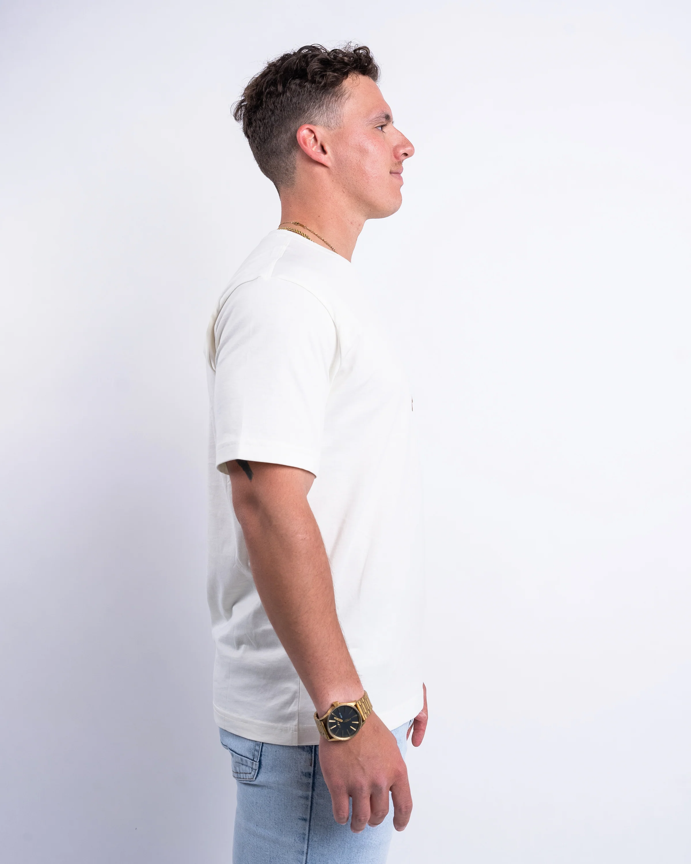Signature T-Shirt - Cream/Brown