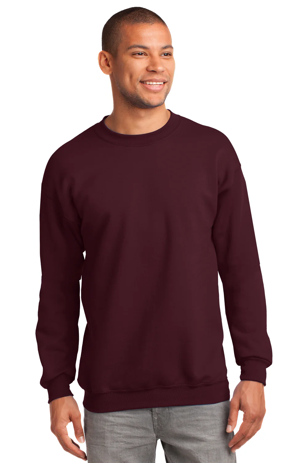 Port & Company Mens Essential Pill Resistant Fleece Crewneck Sweatshirt - Maroon