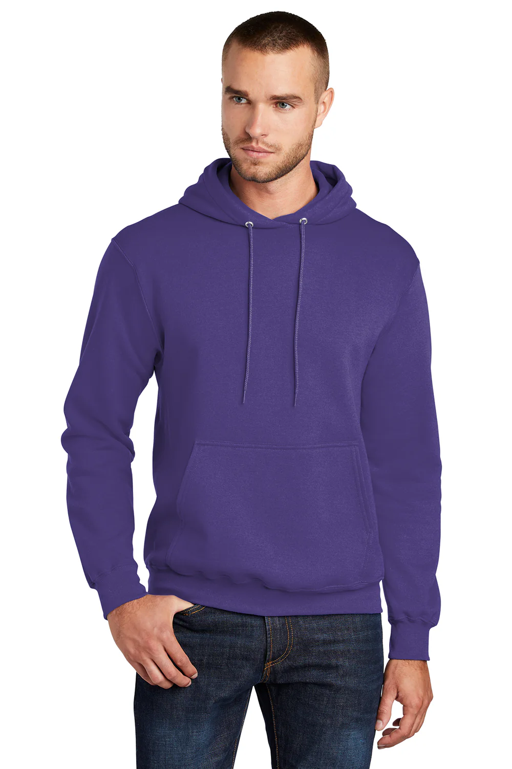 Port & Company Mens Core Pill Resistant Fleece Hooded Sweatshirt Hoodie - Purple