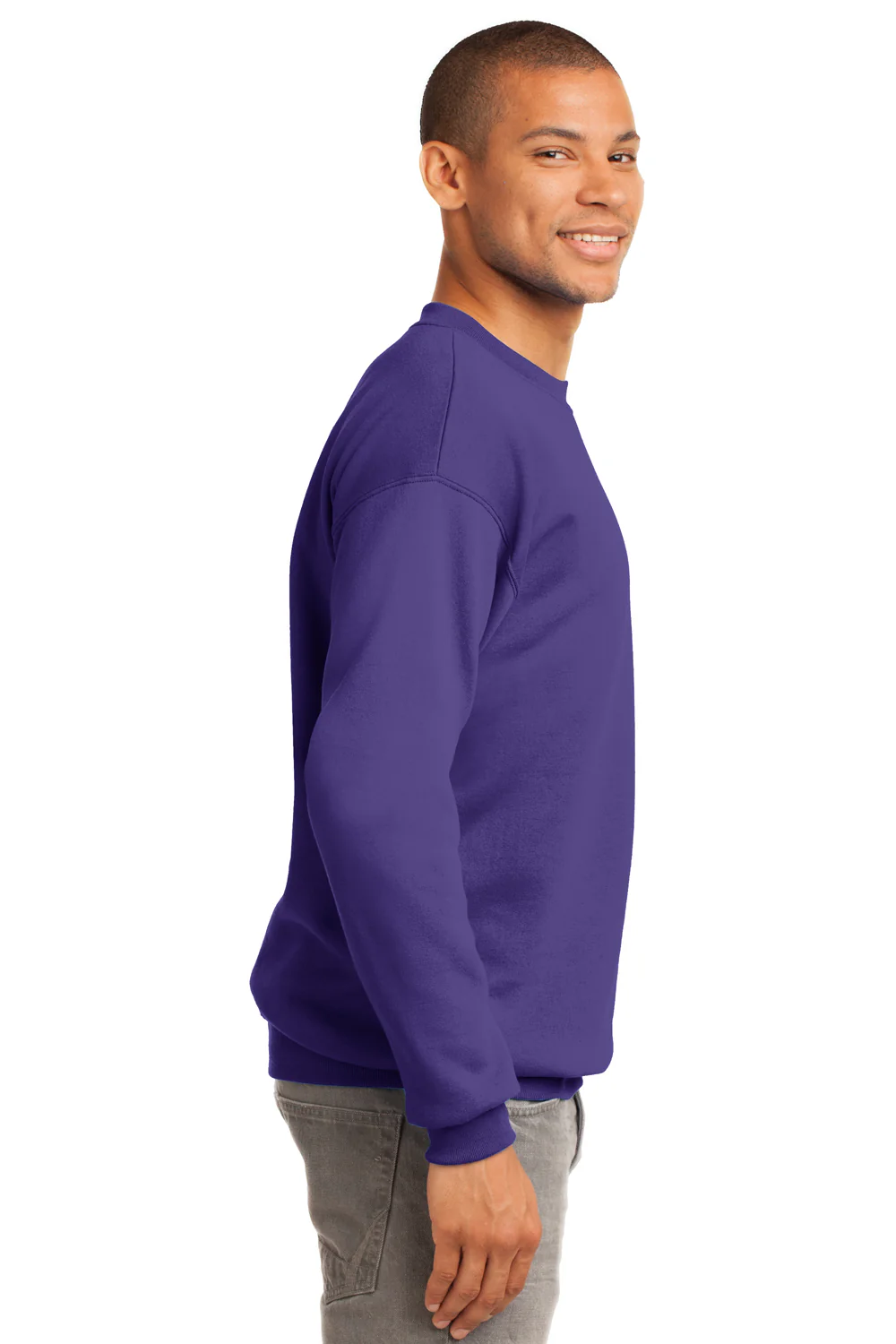 Port & Company Mens Essential Pill Resistant Fleece Crewneck Sweatshirt - Purple