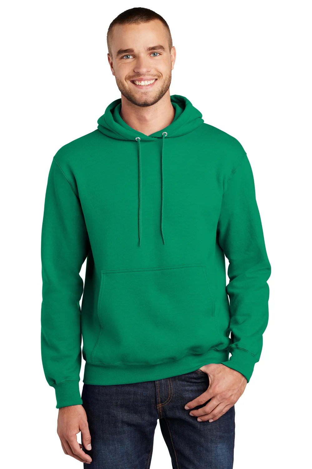 Port & Company Mens Essential Pill Resistant Fleece Hooded Sweatshirt Hoodie - Kelly Green