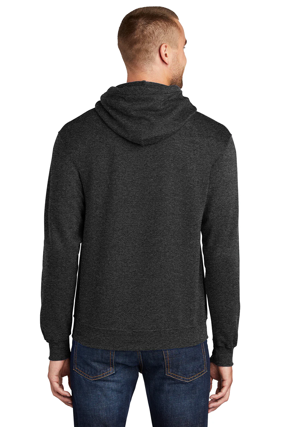 Port & Company Mens Core Pill Resistant Fleece Hooded Sweatshirt Hoodie - Heather Black