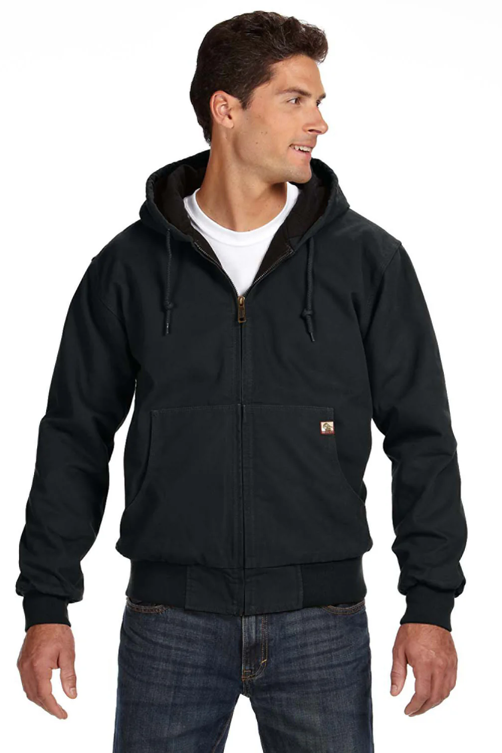 Dri Duck Mens Cheyenne Full Zip Hooded Sweatshirt Hoodie - Black