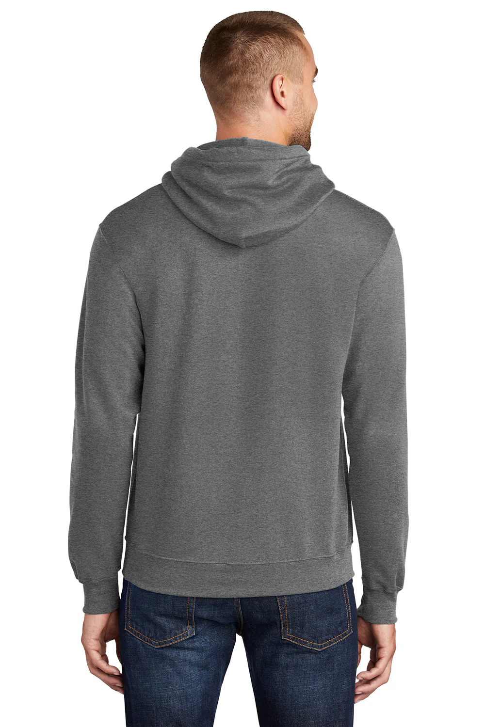 Port & Company Mens Core Pill Resistant Fleece Hooded Sweatshirt Hoodie - Heather Graphite Grey
