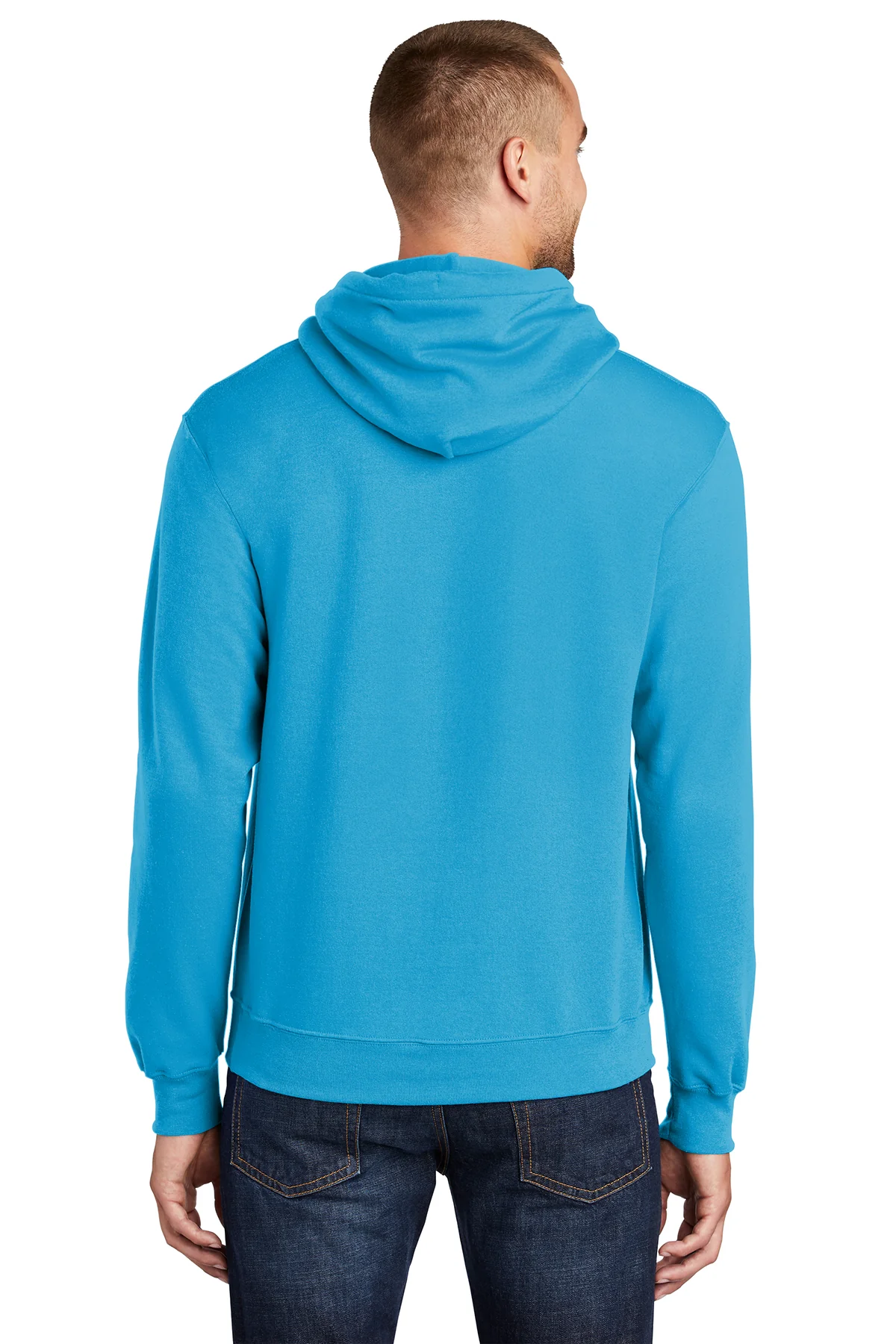 Port & Company Mens Core Pill Resistant Fleece Hooded Sweatshirt Hoodie - Neon Blue