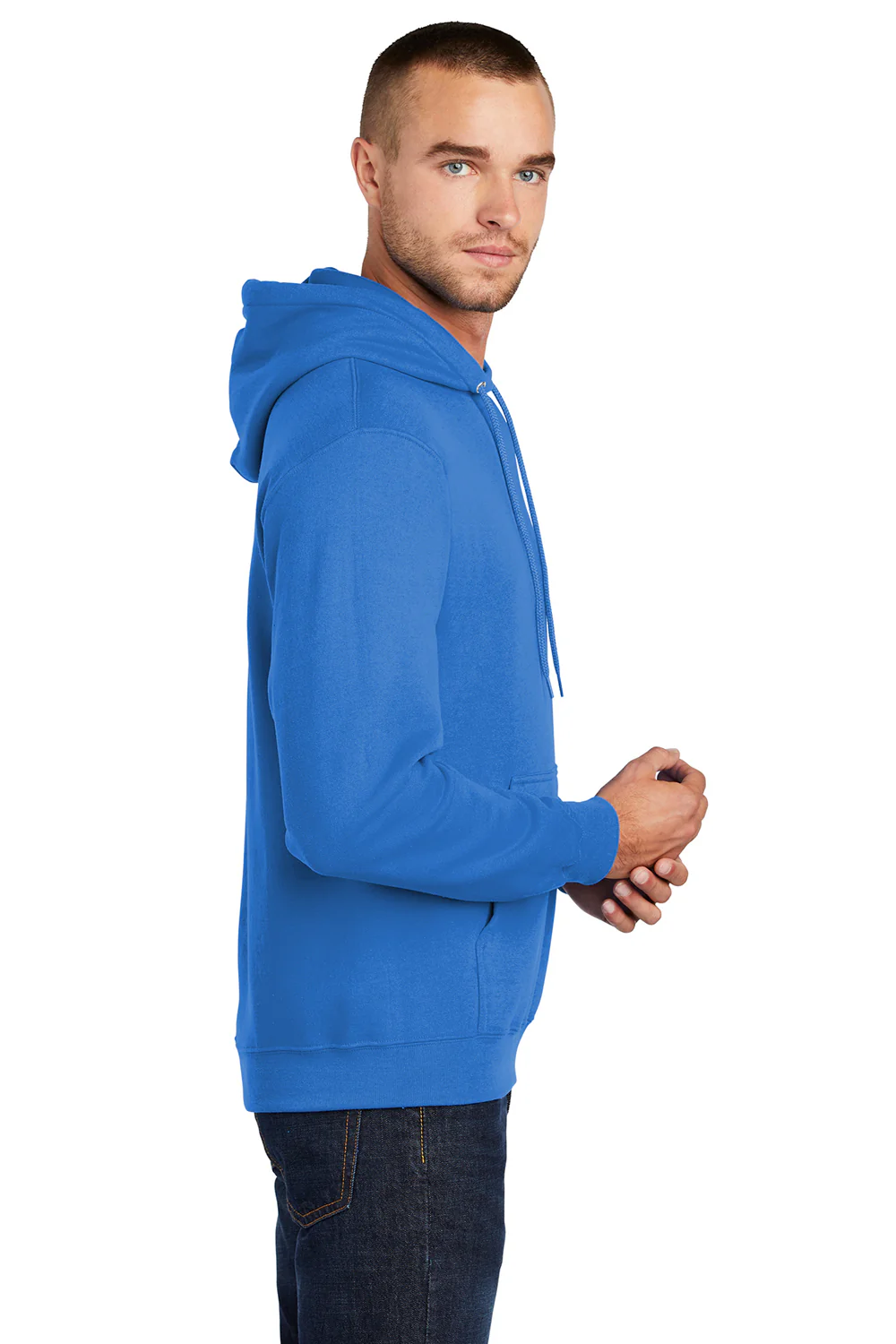 Port & Company Mens Core Pill Resistant Fleece Hooded Sweatshirt Hoodie - Royal Blue