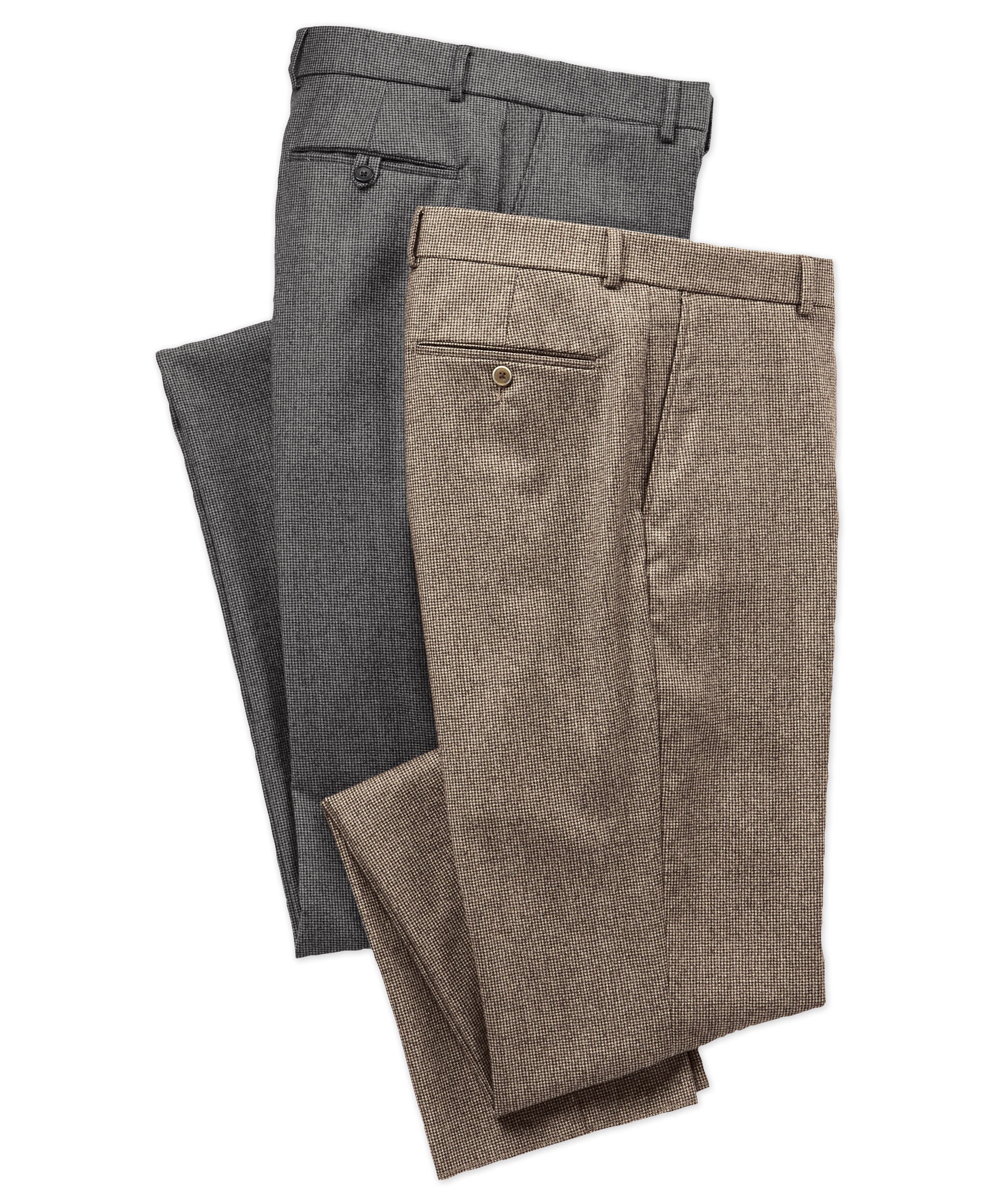 Houndstooth Flat-Front Trouser