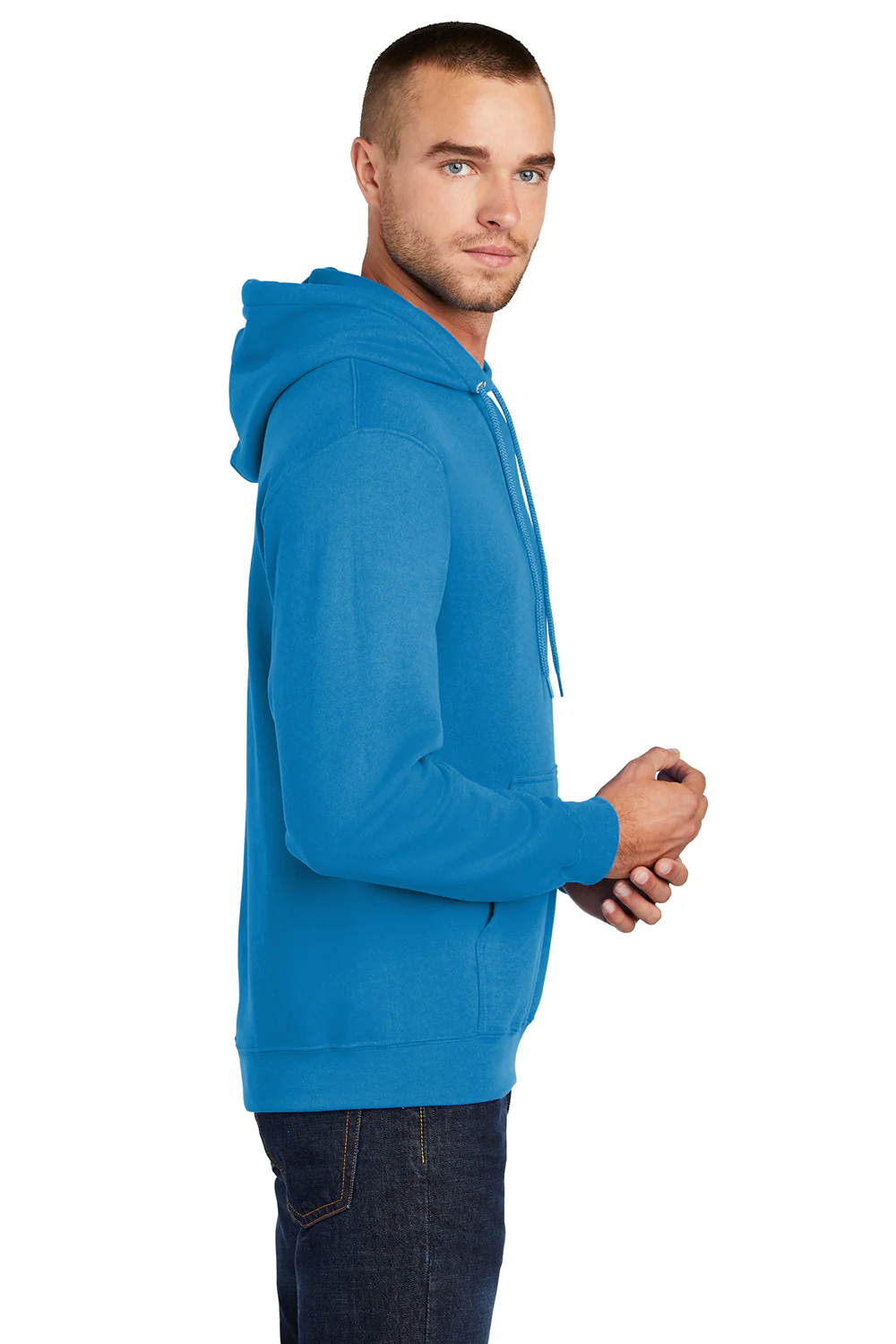 Port & Company Mens Core Pill Resistant Fleece Hooded Sweatshirt Hoodie - Sapphire Blue
