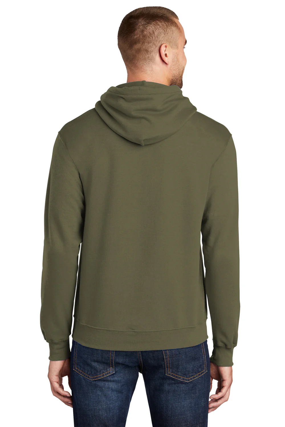 Port & Company Mens Core Pill Resistant Fleece Hooded Sweatshirt Hoodie - Olive Drab Green