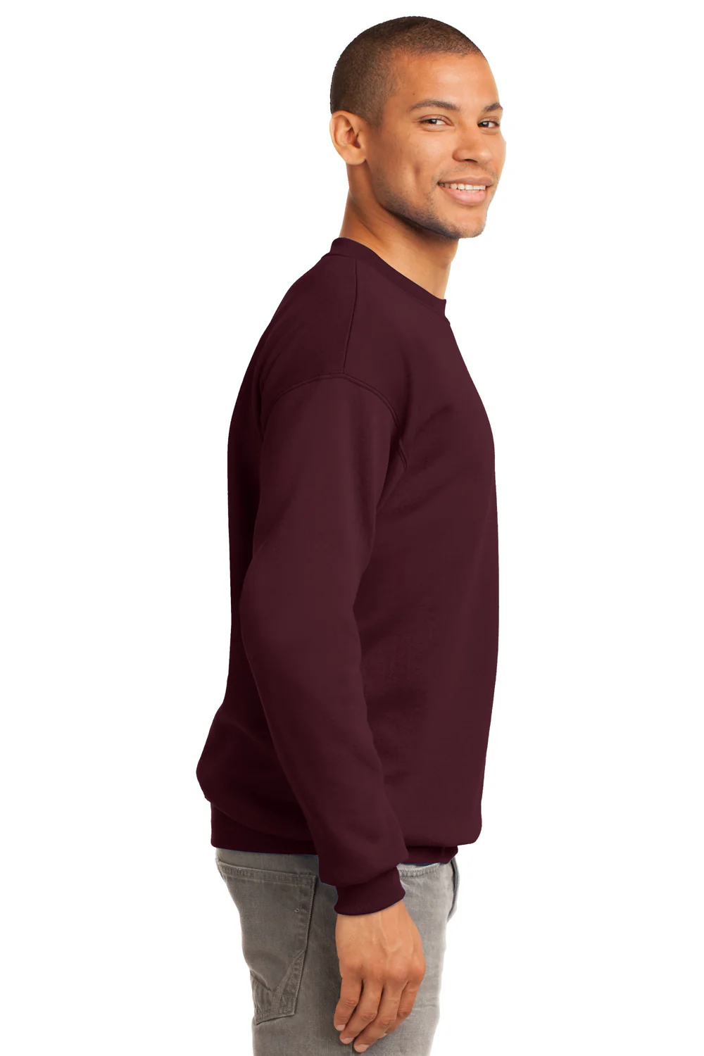 Port & Company Mens Essential Pill Resistant Fleece Crewneck Sweatshirt - Maroon
