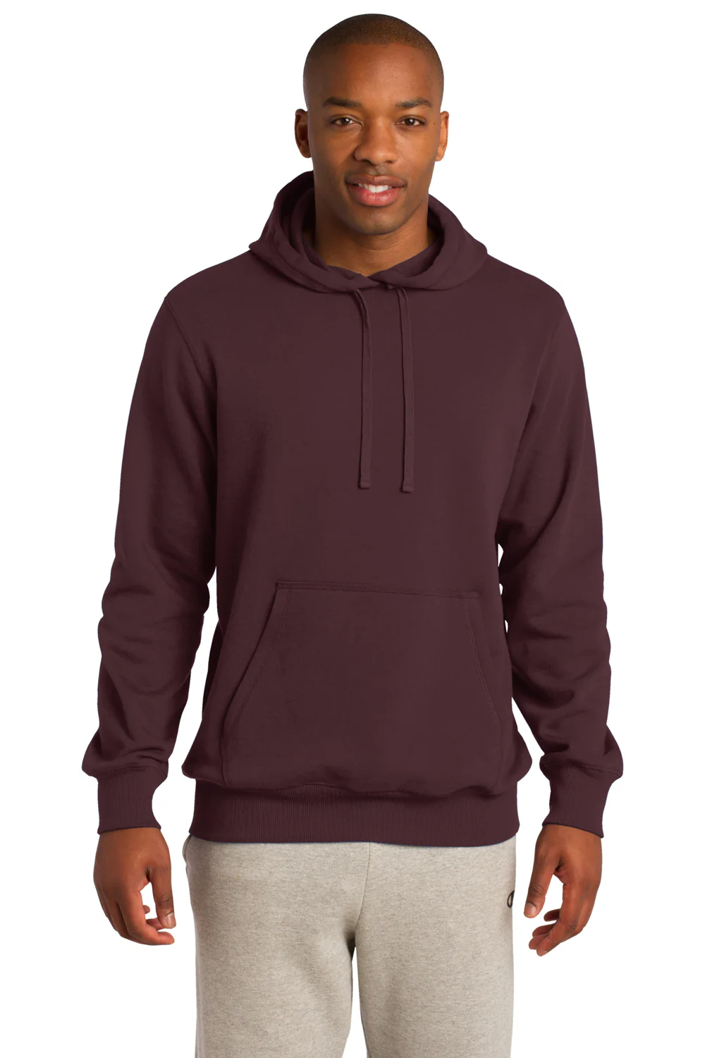 Sport-Tek Mens Shrink Resistant Fleece Hooded Sweatshirt Hoodie - Maroon