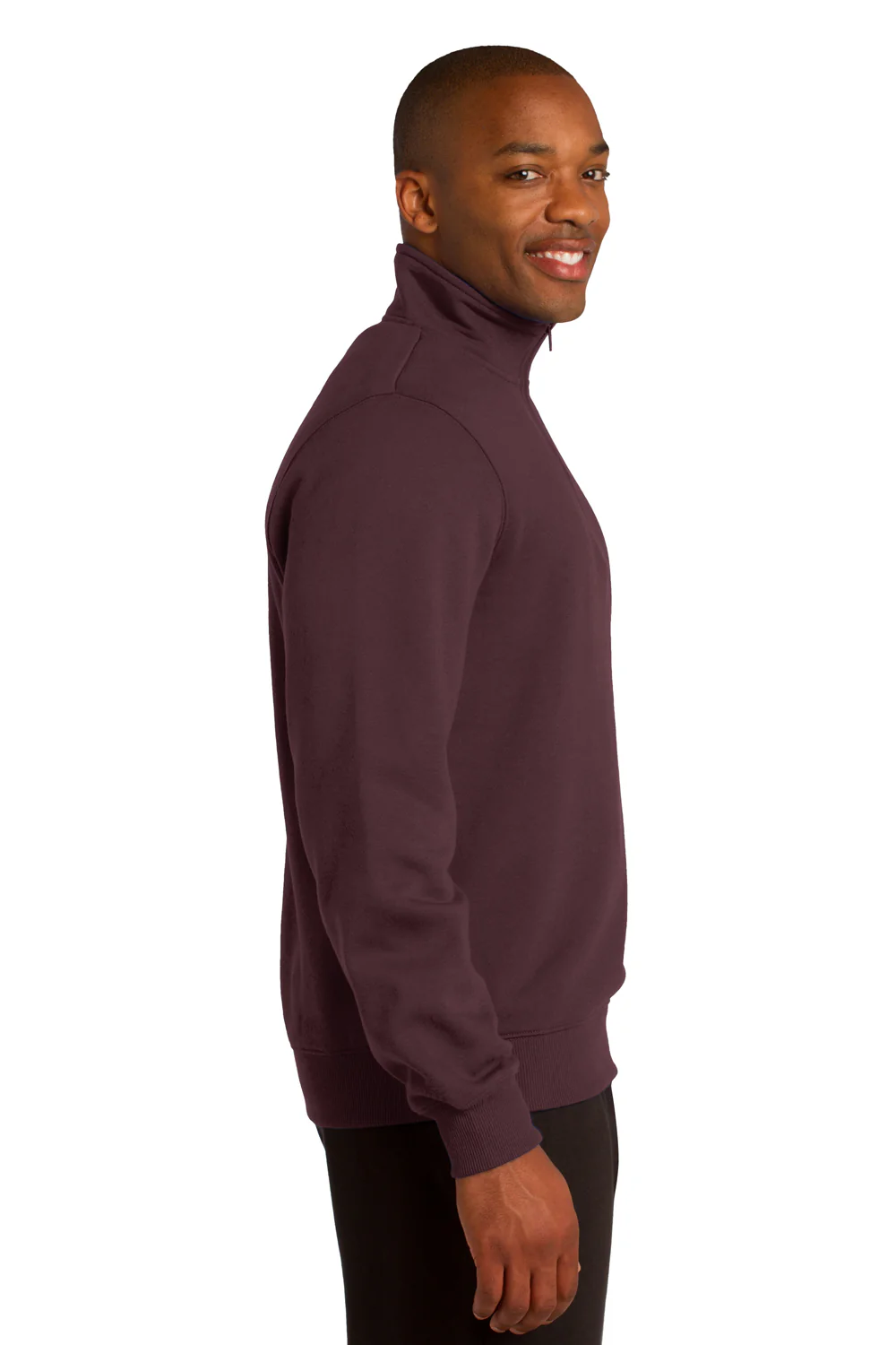 Sport-Tek Mens Shrink Resistant Fleece 1/4 Zip Sweatshirt - Maroon