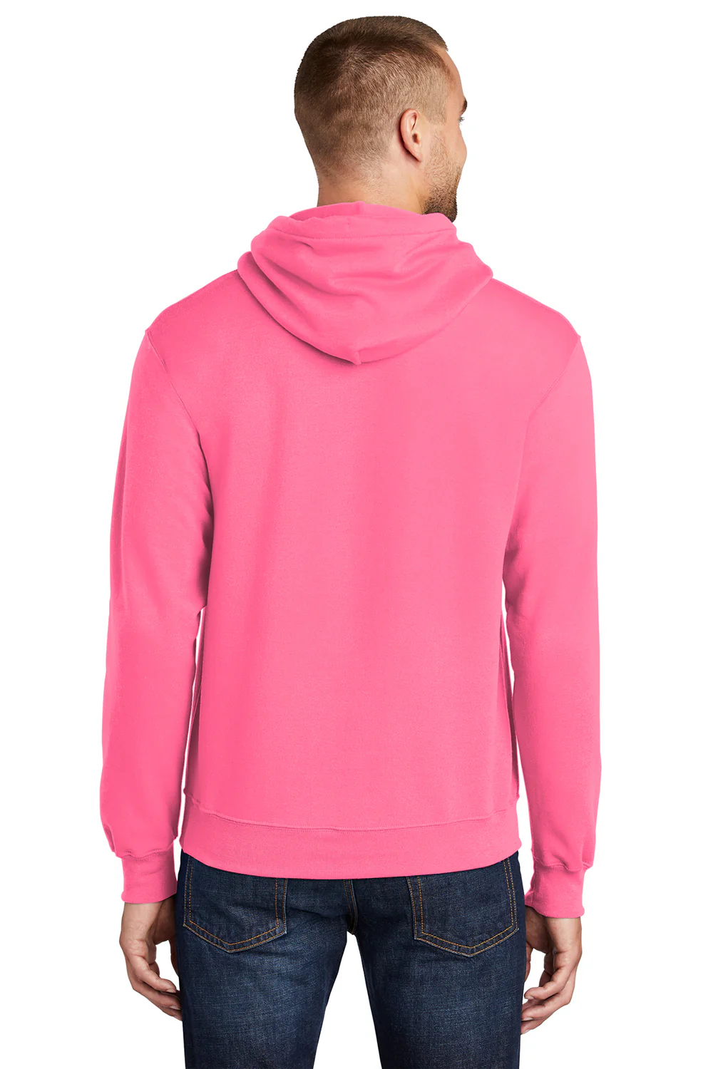 Port & Company Mens Core Pill Resistant Fleece Hooded Sweatshirt Hoodie - Neon Pink