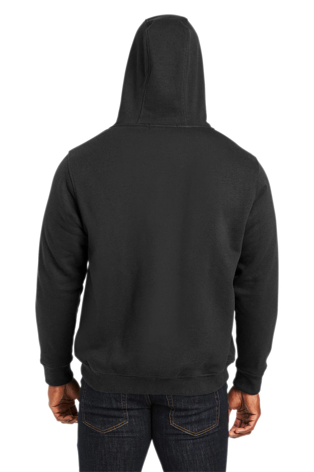 Harriton Mens Climabloc Water Resistant Full Zip Hooded Sweatshirt Hoodie - Black