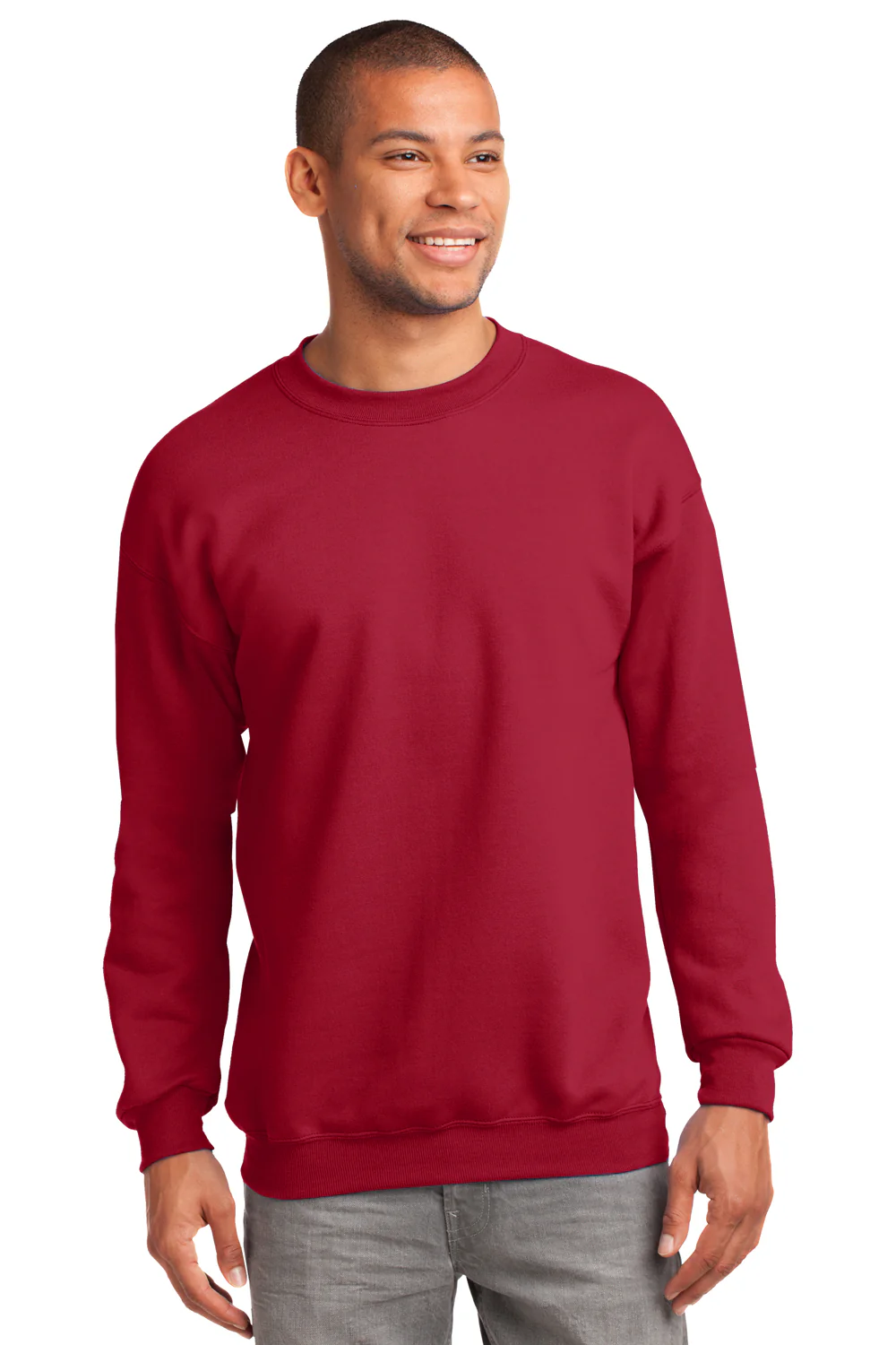 Port & Company Mens Essential Pill Resistant Fleece Crewneck Sweatshirt - Red