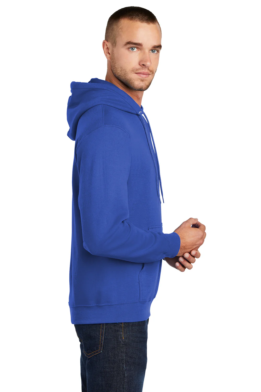 Port & Company Mens Core Pill Resistant Fleece Hooded Sweatshirt Hoodie - True Royal Blue