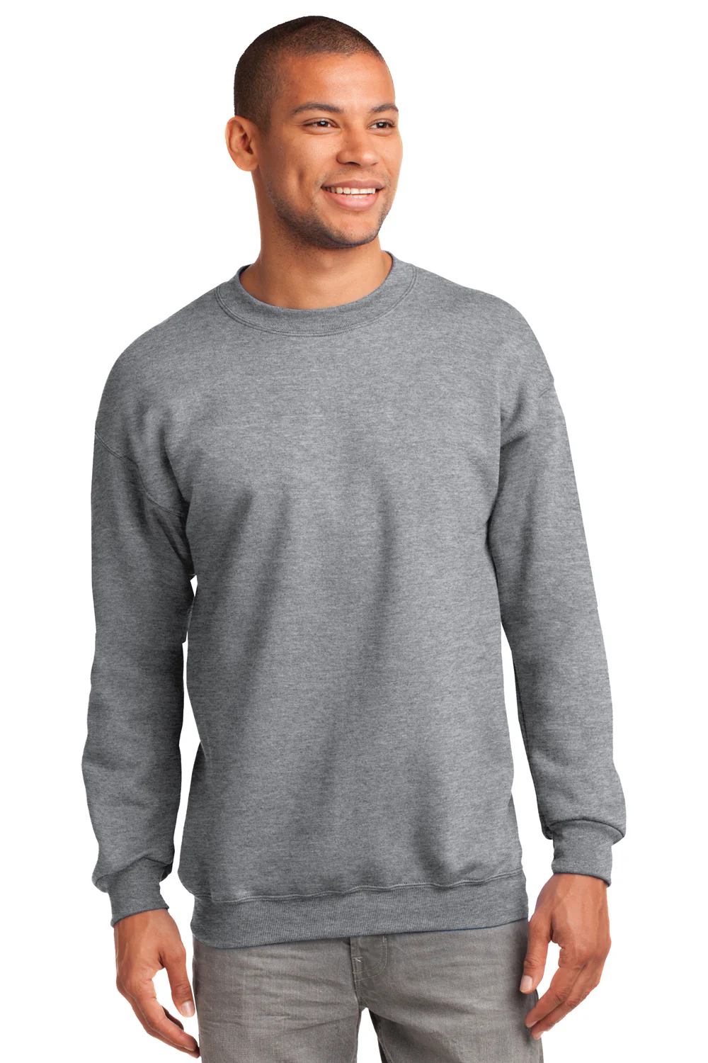 Port & Company Mens Essential Pill Resistant Fleece Crewneck Sweatshirt - Heather Grey