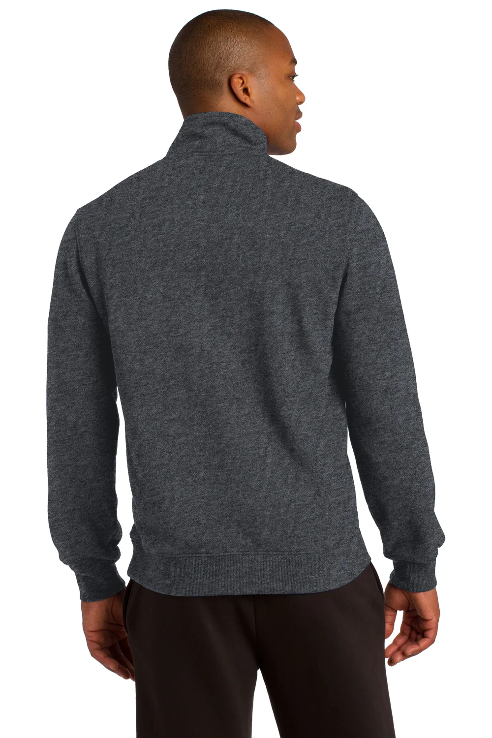 Sport-Tek Mens Shrink Resistant Fleece 1/4 Zip Sweatshirt - Heather Graphite Grey