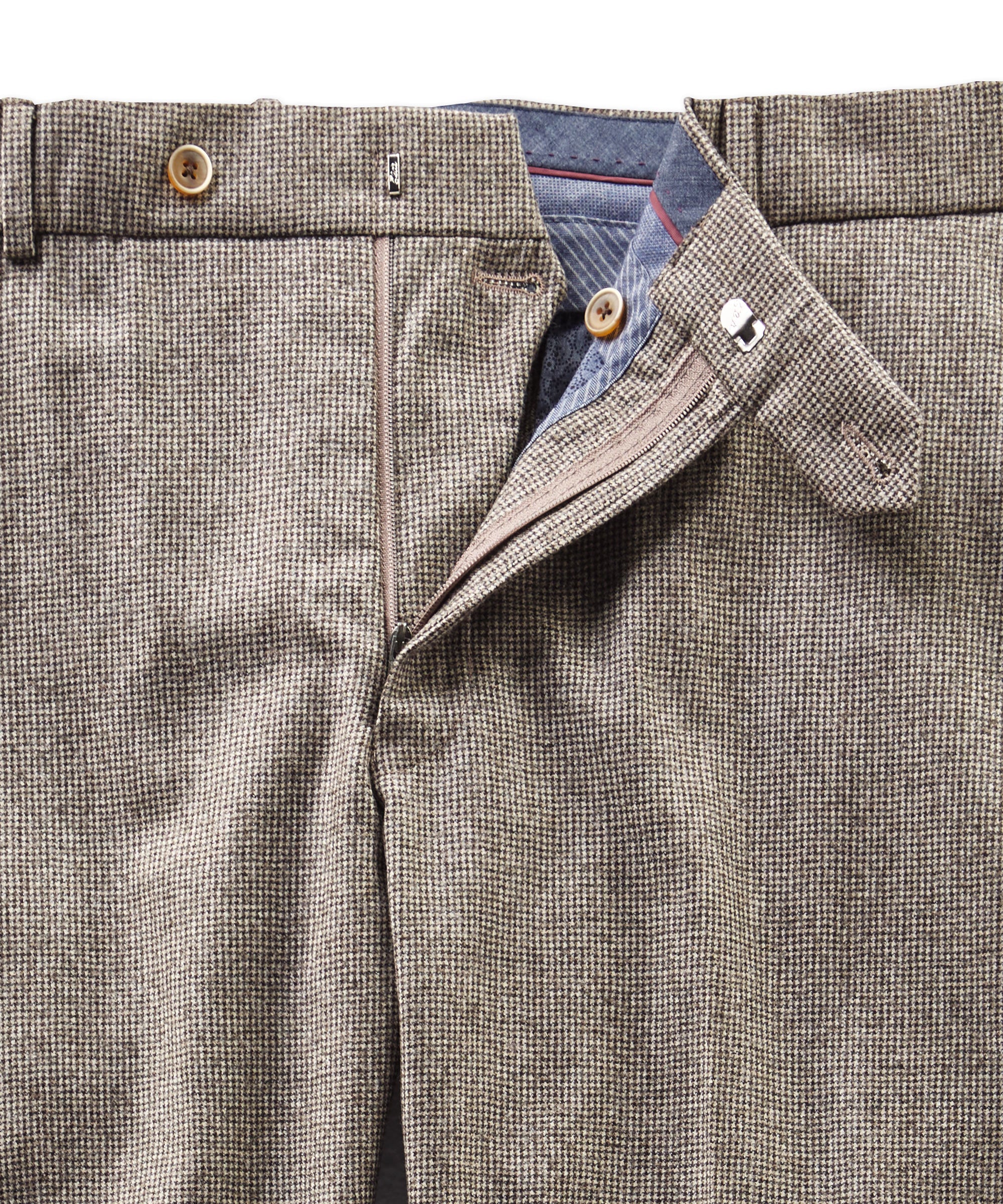 Houndstooth Flat-Front Trouser