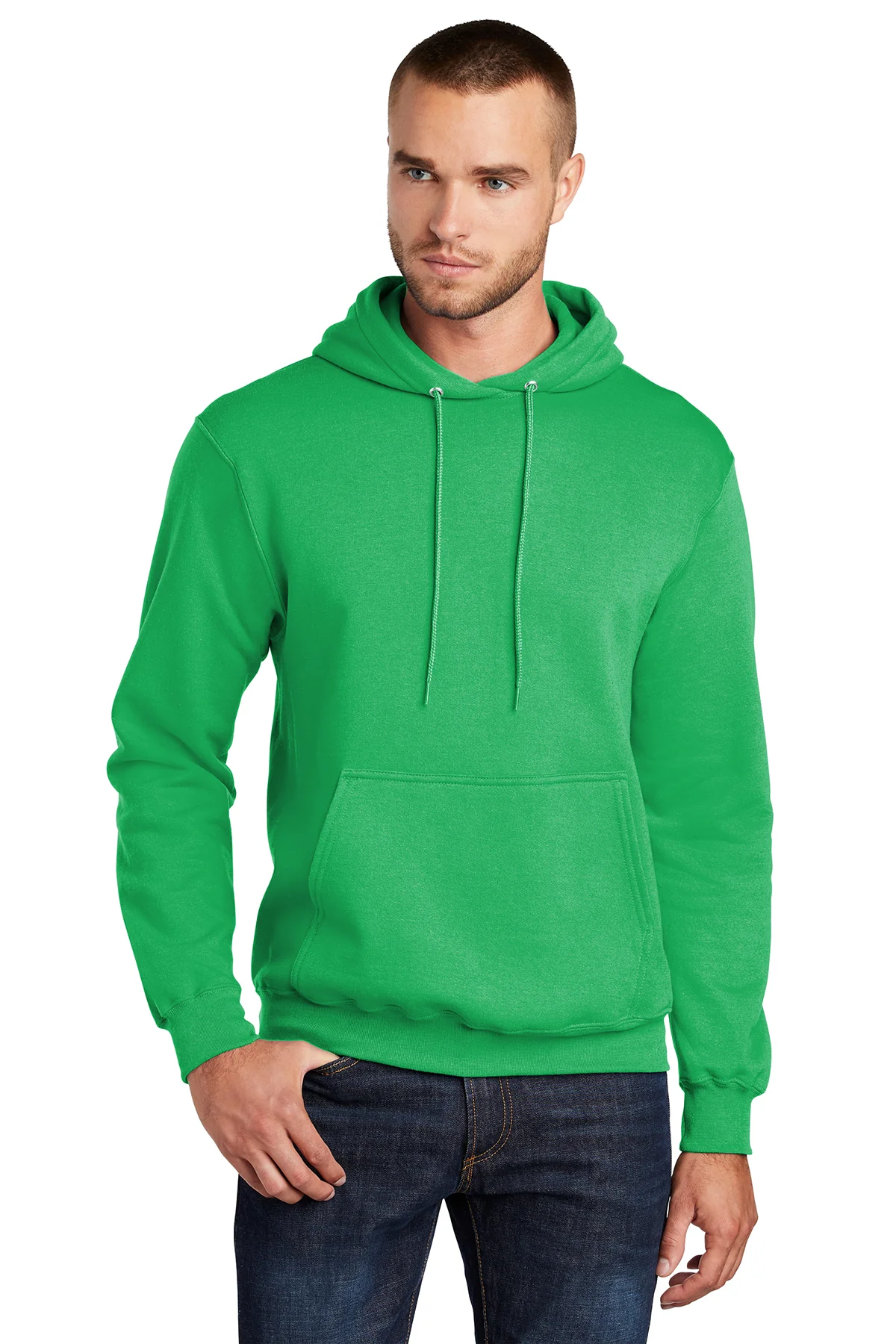 Port & Company Mens Core Pill Resistant Fleece Hooded Sweatshirt Hoodie - Clover Green