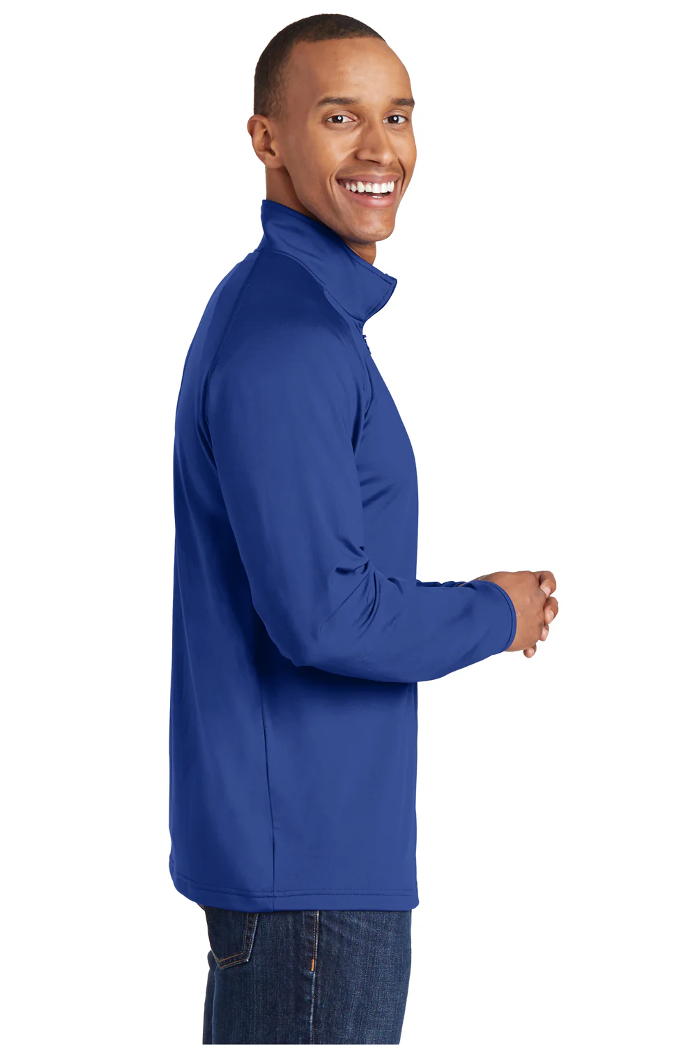 Sport-Tek Mens Sport-Wick Moisture Wicking 1/4 Zip Sweatshirt - True Royal Blue