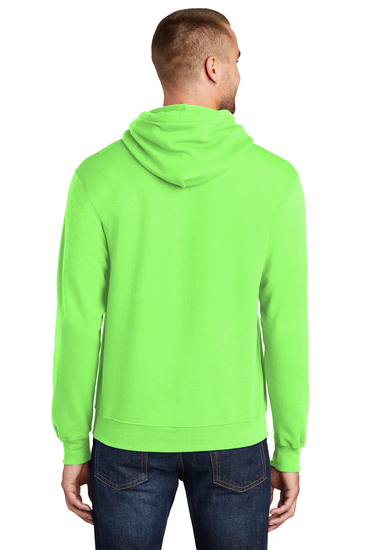Port & Company Mens Core Pill Resistant Fleece Hooded Sweatshirt Hoodie - Neon Green