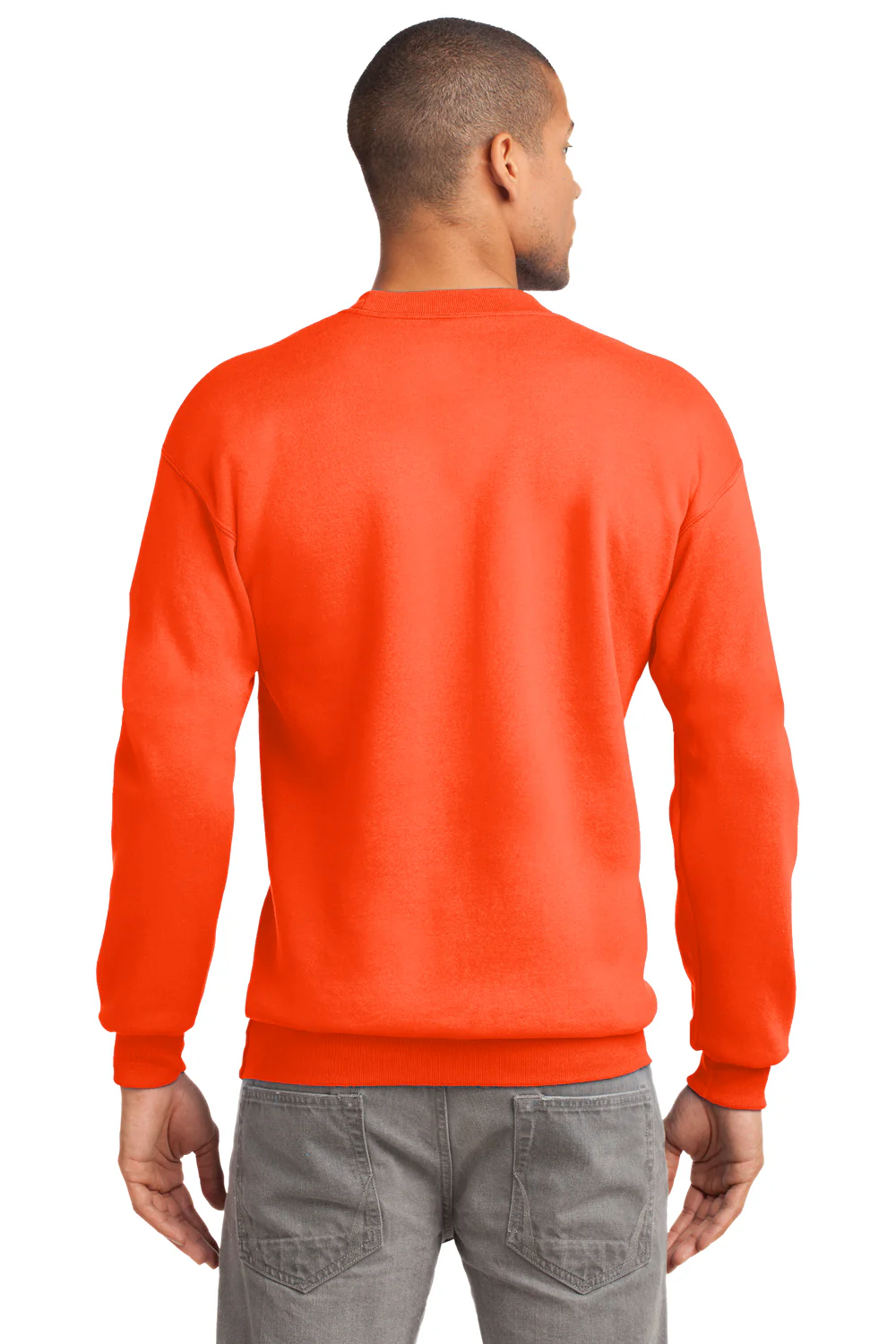 Port & Company Mens Essential Pill Resistant Fleece Crewneck Sweatshirt - Safety Orange