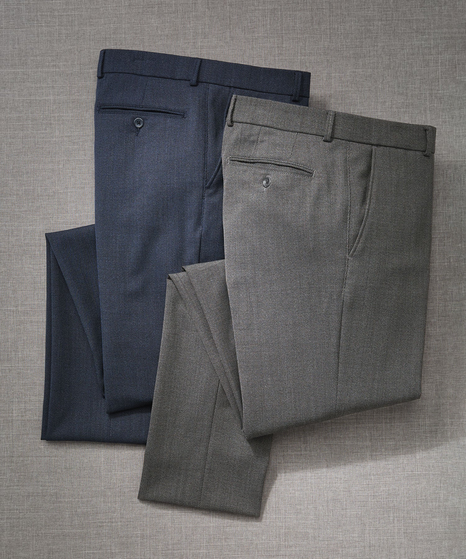 Stretch Raised Twill Flat-Front Trouser