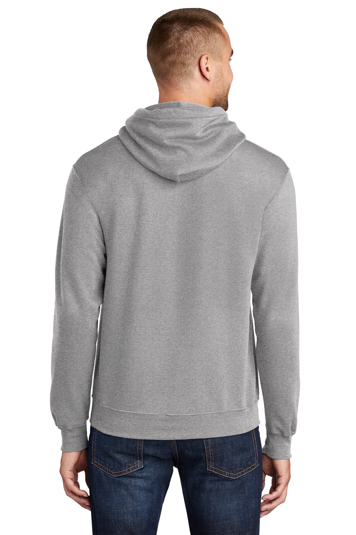 Port & Company Mens Core Pill Resistant Fleece Hooded Sweatshirt Hoodie - Heather Grey