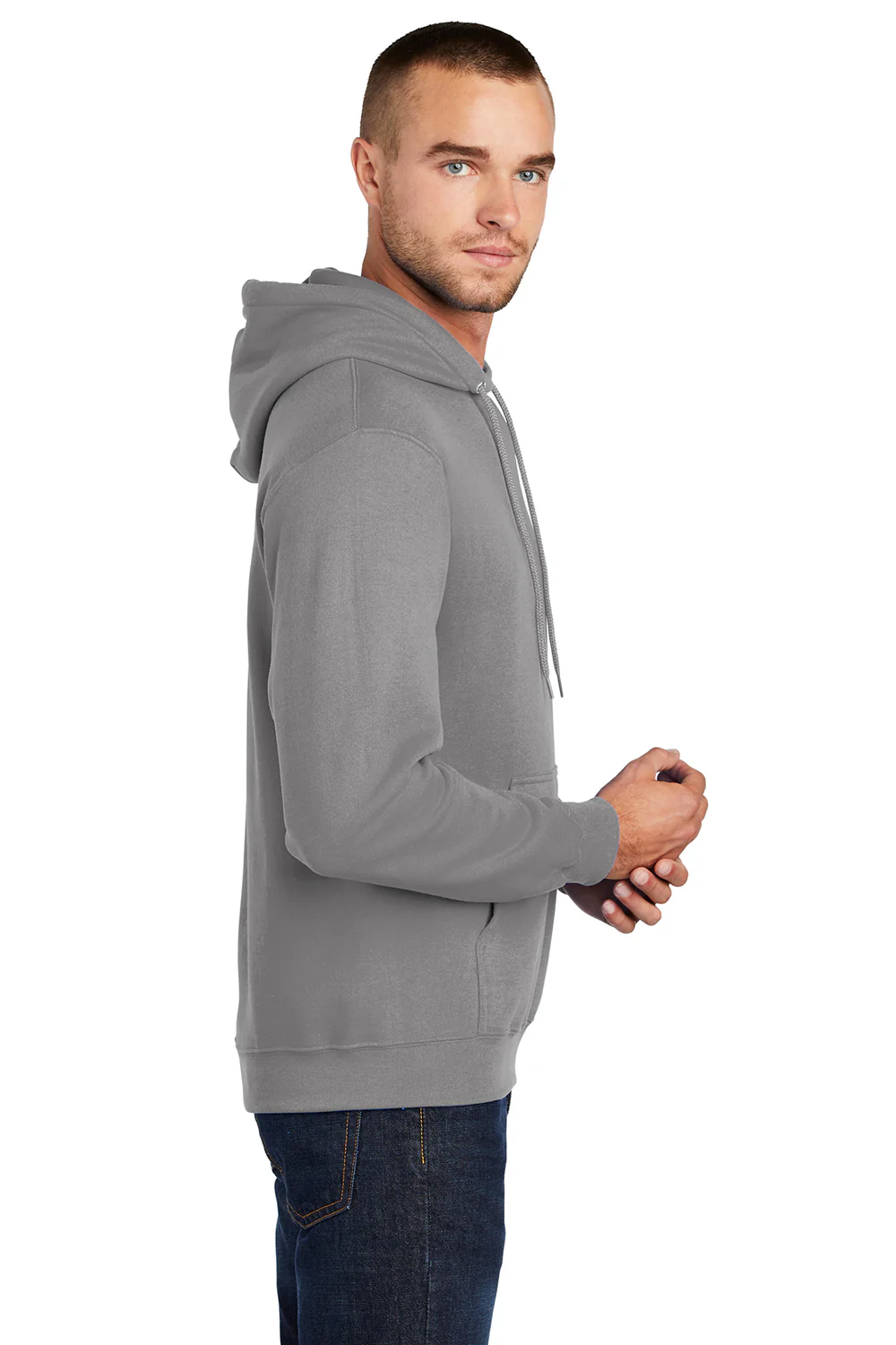 Port & Company Mens Core Pill Resistant Fleece Hooded Sweatshirt Hoodie - Medium Grey