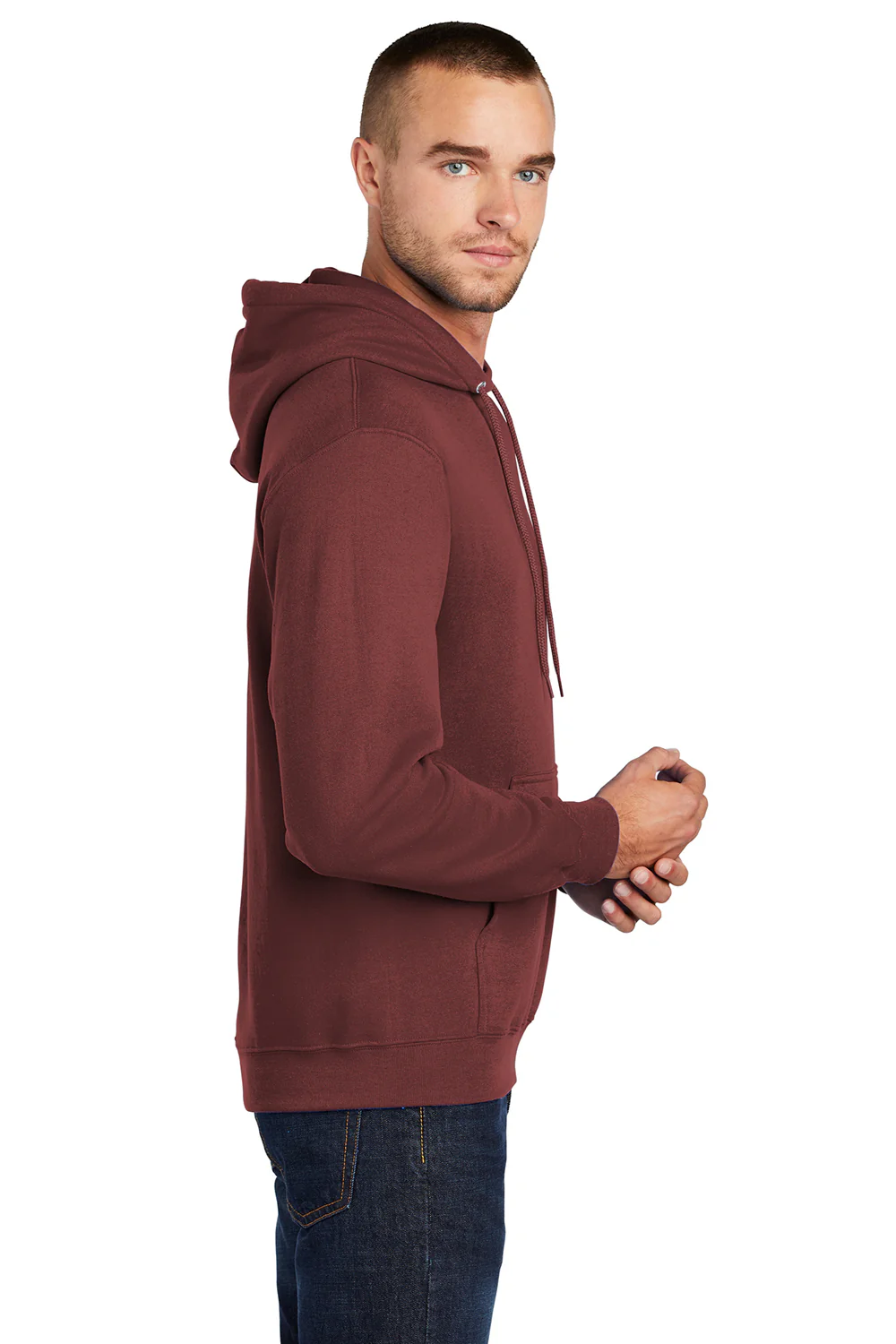 Port & Company Mens Core Pill Resistant Fleece Hooded Sweatshirt Hoodie - Maroon