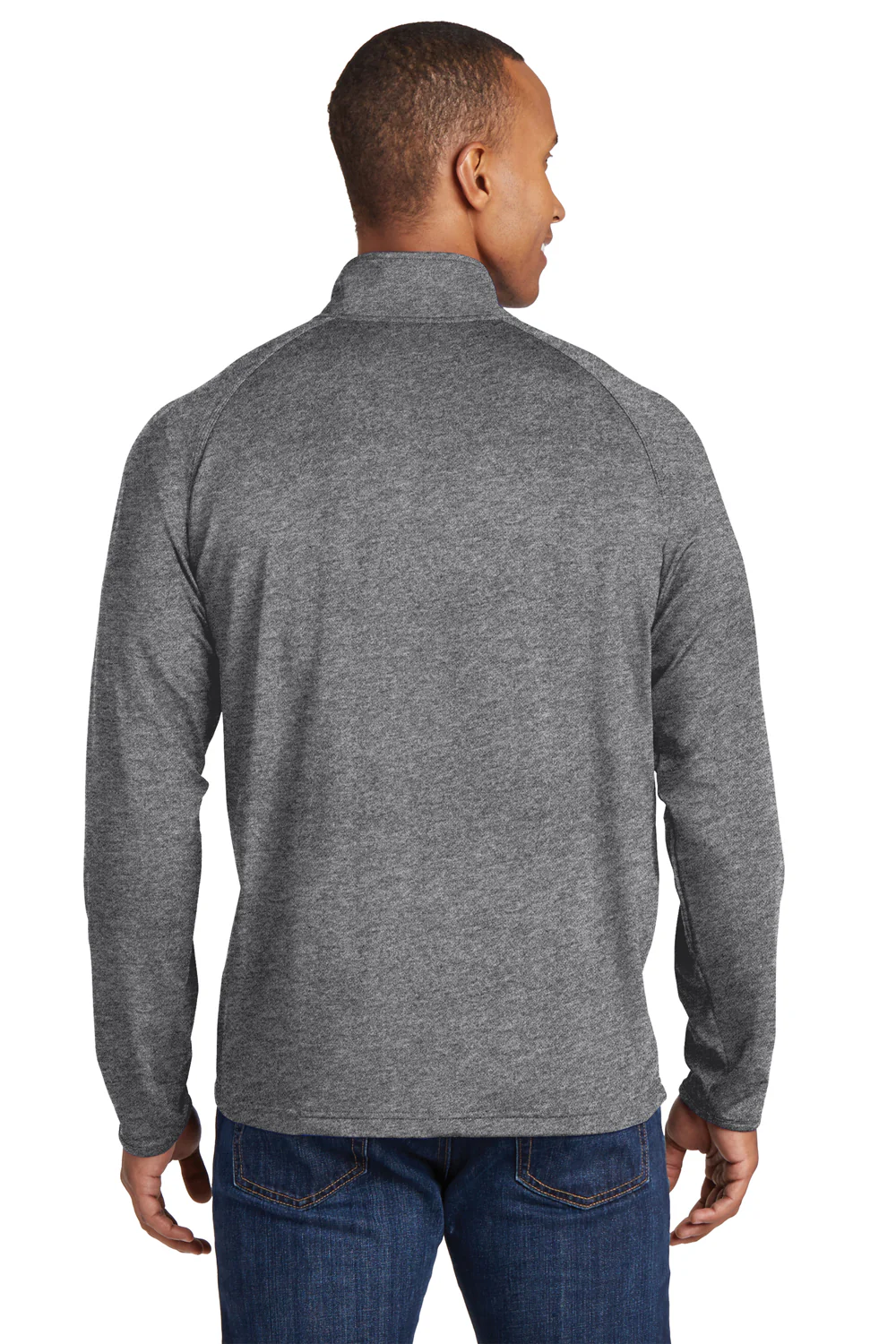 Sport-Tek Mens Sport-Wick Moisture Wicking 1/4 Zip Sweatshirt - Heather Charcoal Grey