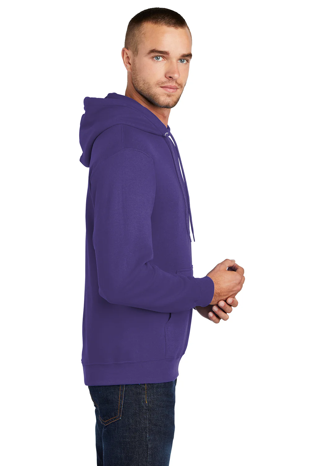 Port & Company Mens Core Pill Resistant Fleece Hooded Sweatshirt Hoodie - Purple
