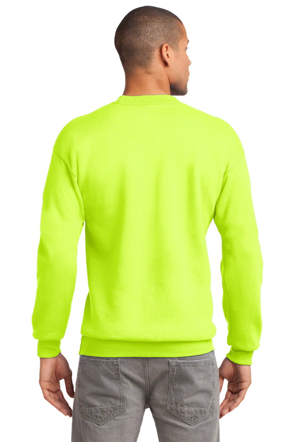 Port & Company Mens Essential Pill Resistant Fleece Crewneck Sweatshirt - Safety Green