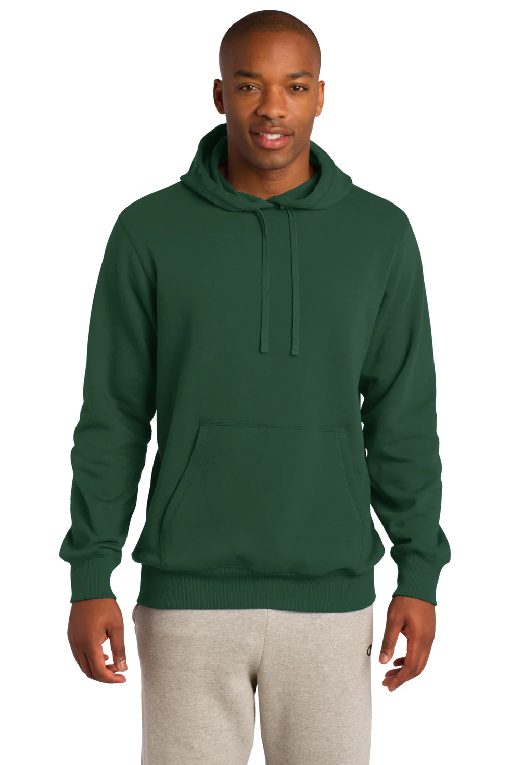 Sport-Tek Mens Shrink Resistant Fleece Hooded Sweatshirt Hoodie - Forest Green
