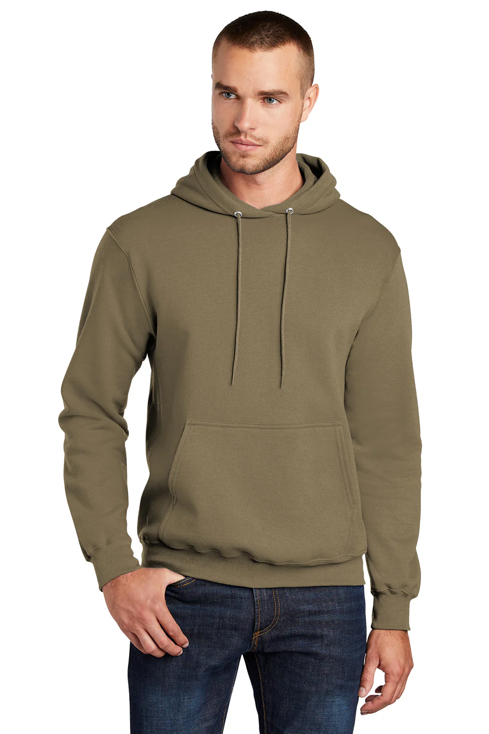 Port & Company Mens Core Pill Resistant Fleece Hooded Sweatshirt Hoodie - Coyote Brown