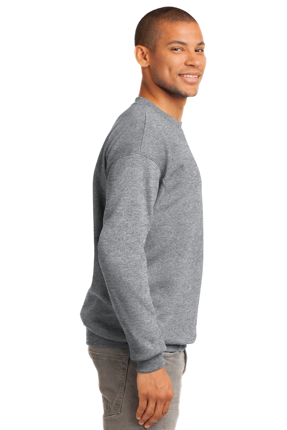 Port & Company Mens Essential Pill Resistant Fleece Crewneck Sweatshirt - Heather Grey