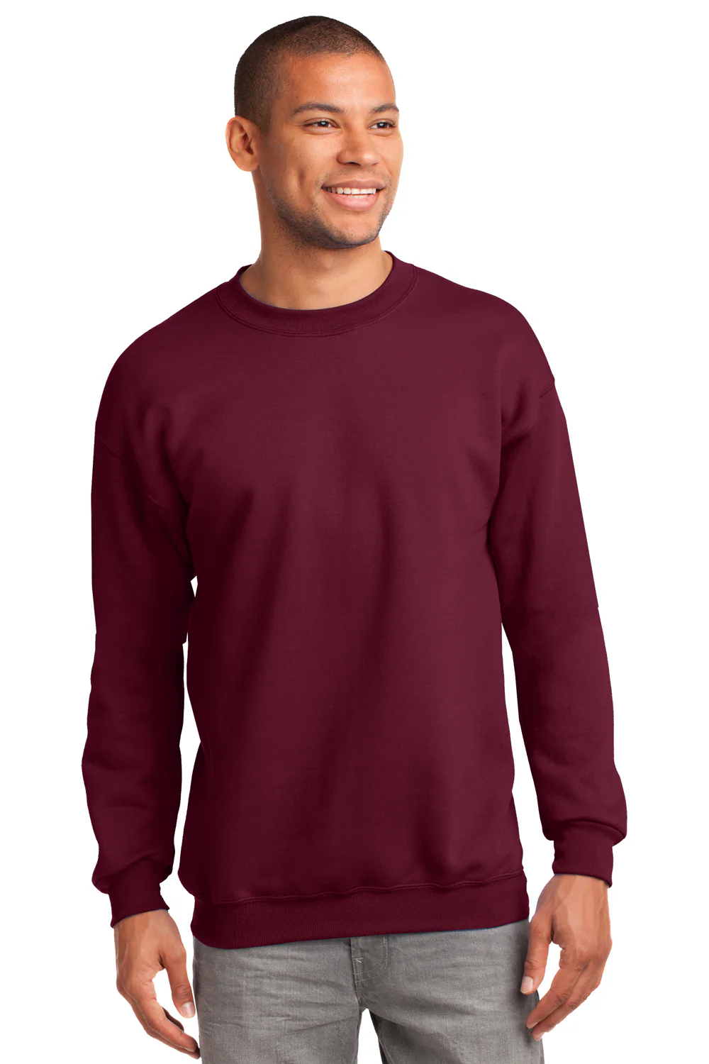 Port & Company Mens Essential Pill Resistant Fleece Crewneck Sweatshirt - Cardinal Red