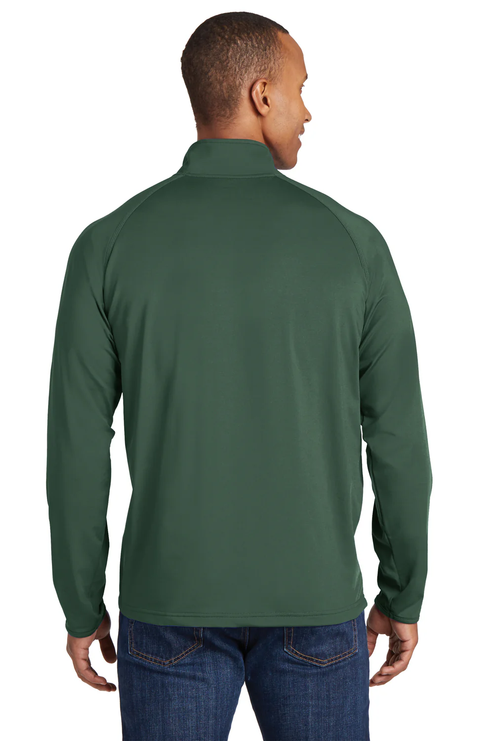 Sport-Tek Mens Sport-Wick Moisture Wicking 1/4 Zip Sweatshirt - Forest Green