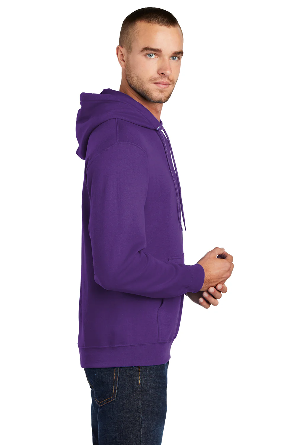 Port & Company Mens Core Pill Resistant Fleece Hooded Sweatshirt Hoodie - Team Purple