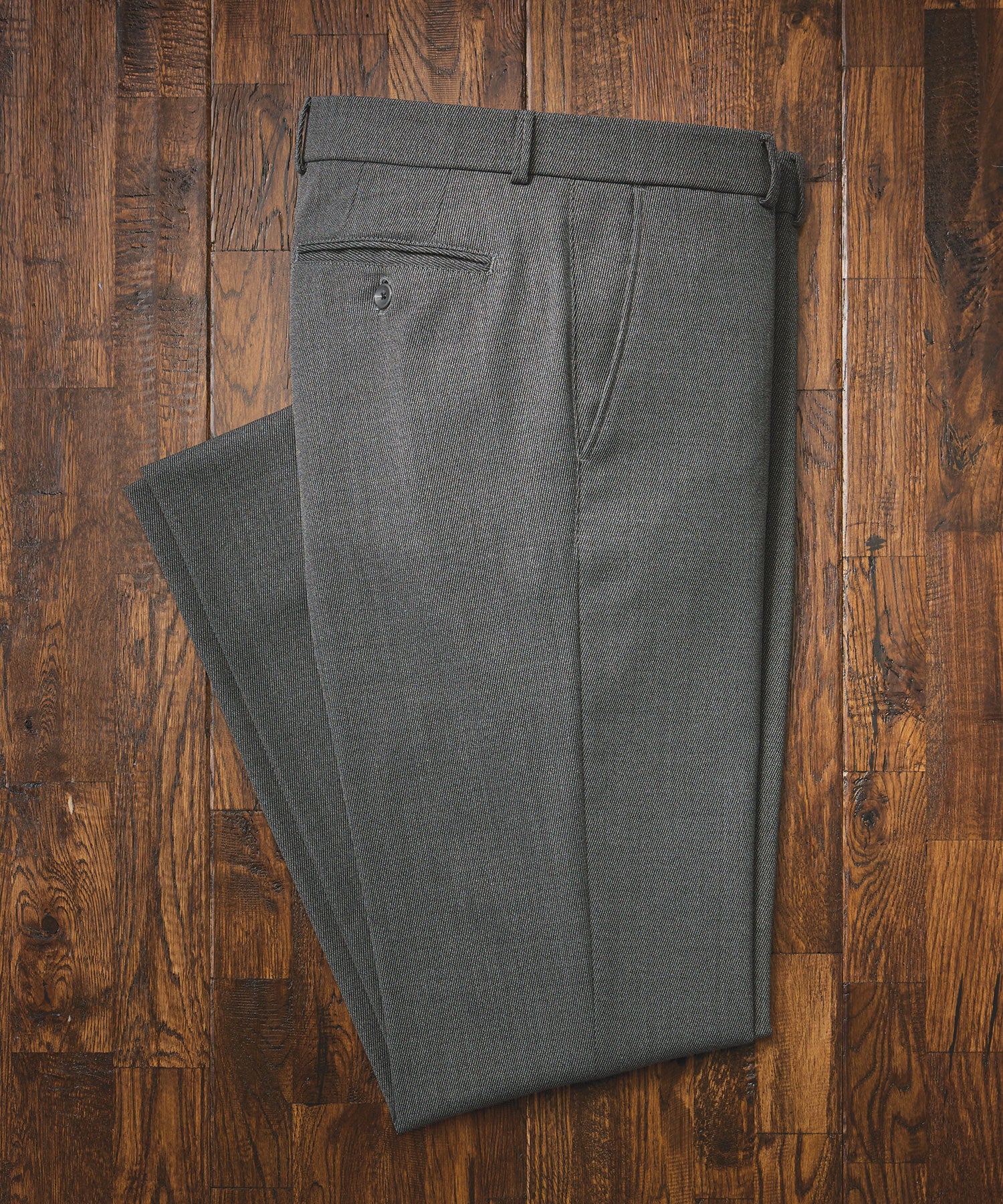 Stretch Raised Twill Flat-Front Trouser