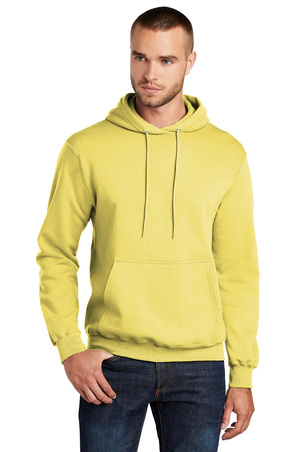 Port & Company Mens Core Pill Resistant Fleece Hooded Sweatshirt Hoodie - Yellow