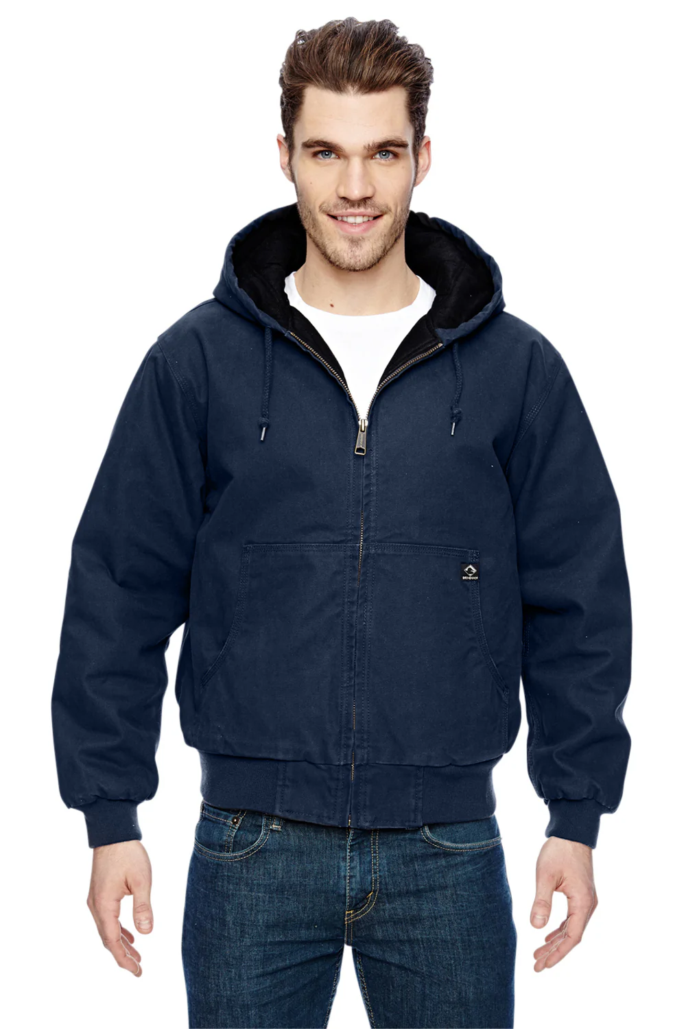 Dri Duck Mens Cheyenne Full Zip Hooded Sweatshirt Hoodie - Navy Blue