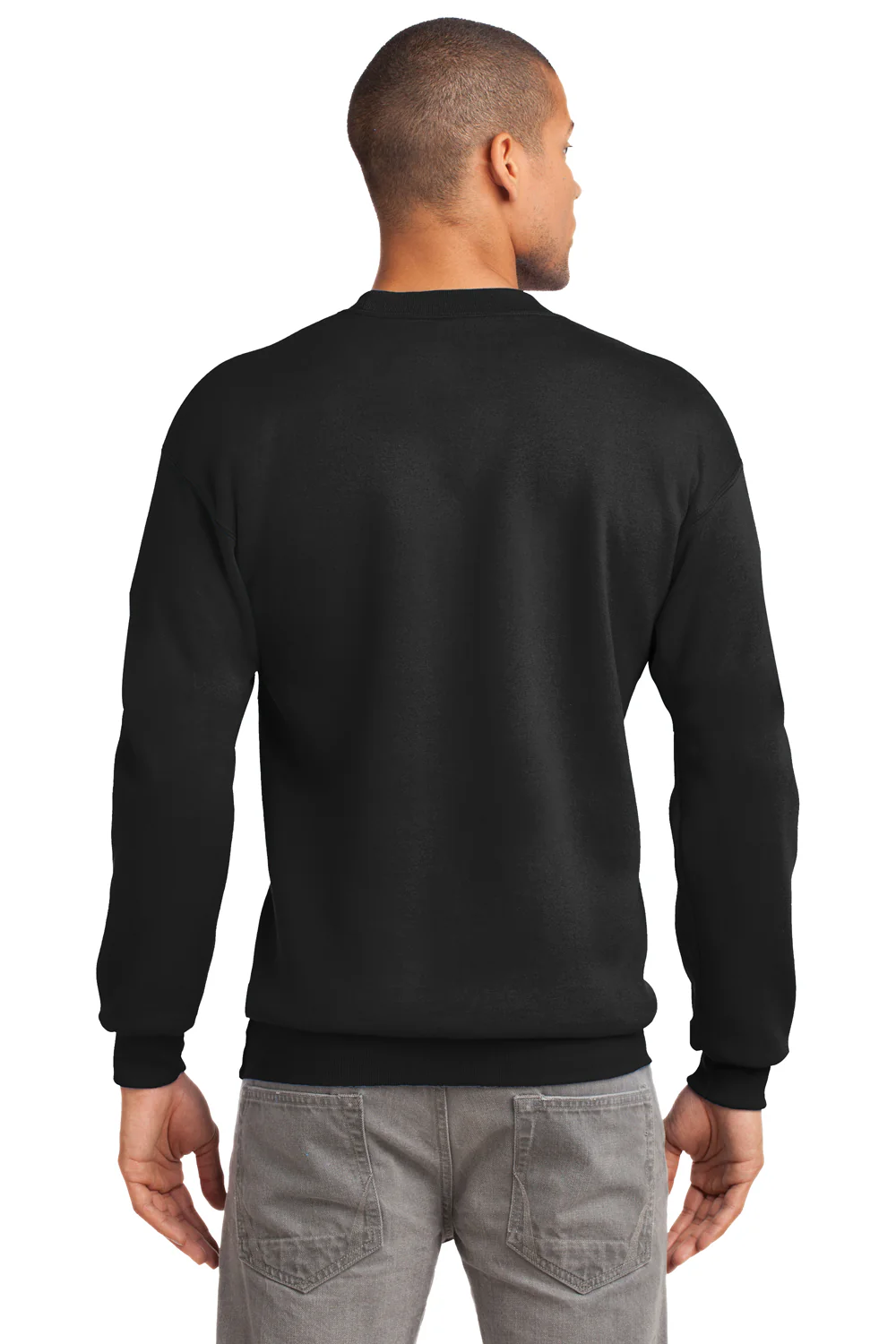 Port & Company Mens Essential Pill Resistant Fleece Crewneck Sweatshirt - Jet Black