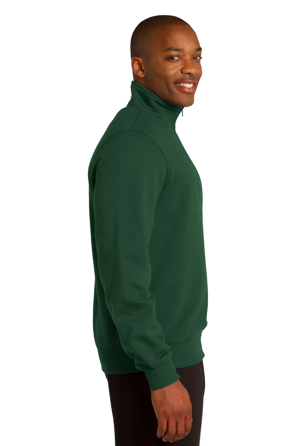 Sport-Tek Mens Shrink Resistant Fleece 1/4 Zip Sweatshirt - Forest Green